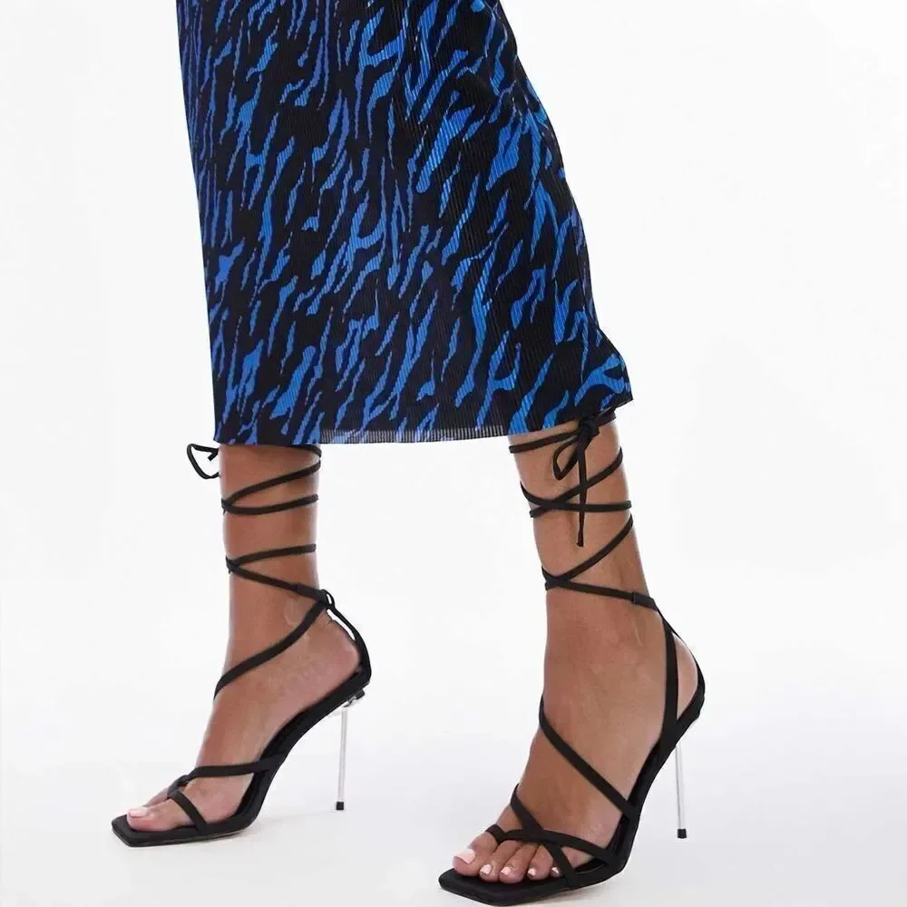 Topshop | Stella strappy ankle tie heeled sanda